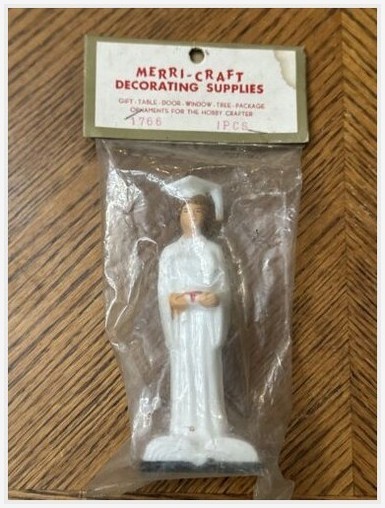 Merri-Craft Graduate Cake Topper Nesbit Chicago Hong Kong 1960s Ceramic