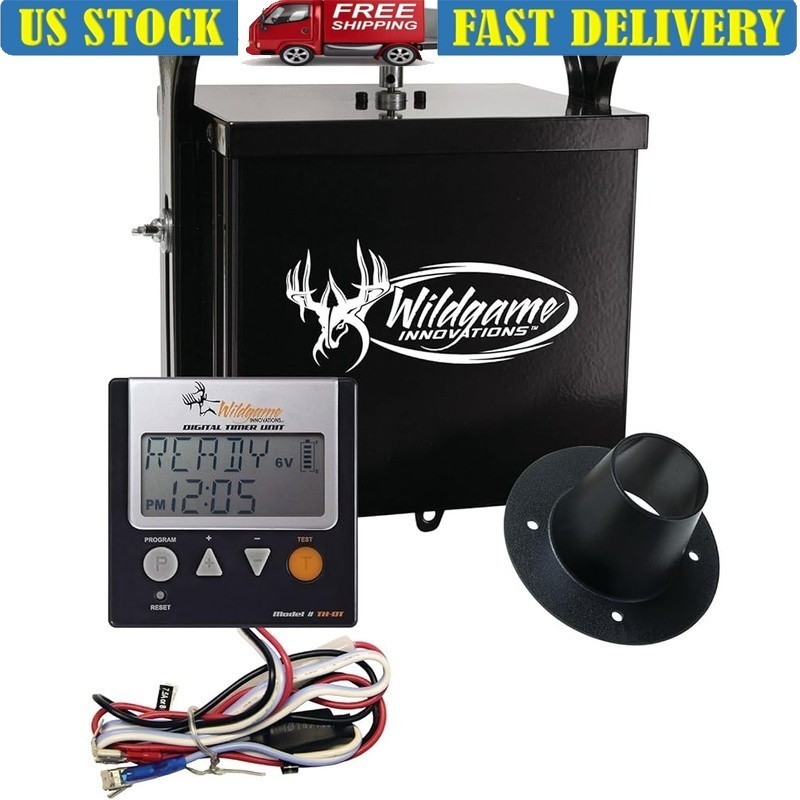 Digital Game Feeder Kit Adjustable Timer Deer Attractor Weather Resistant 360°