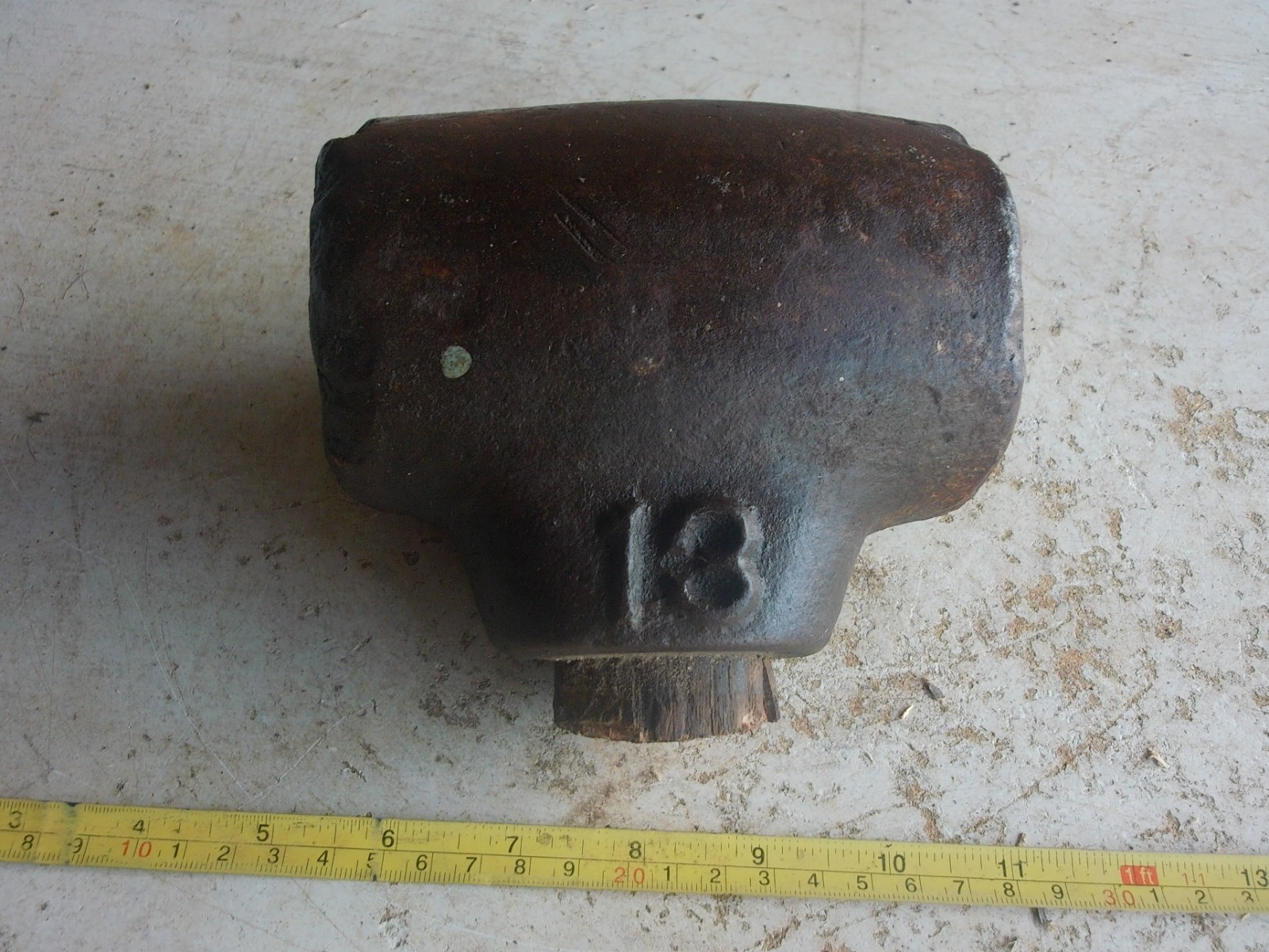 Vintage Post maul hammer head Marked 13 Weighs 12 lbs Lot 26-37-3-B
