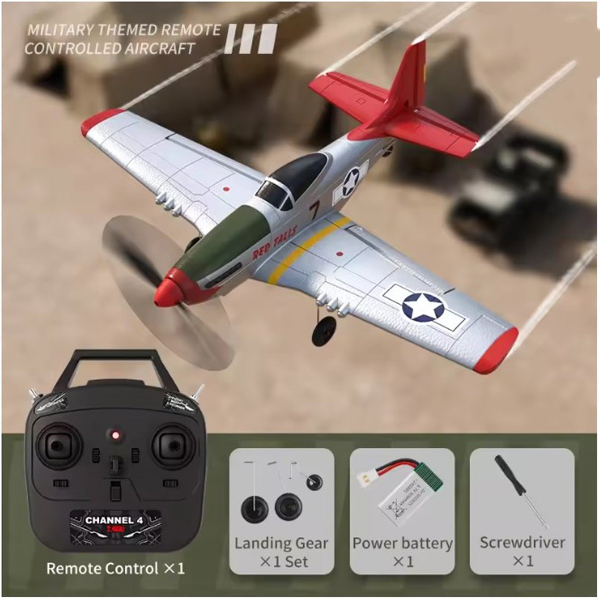USA 2.4G 4CH P51 Mustang RC Plane RTF with 6-Axis Gyro Aircraft F Aerobatic Gift