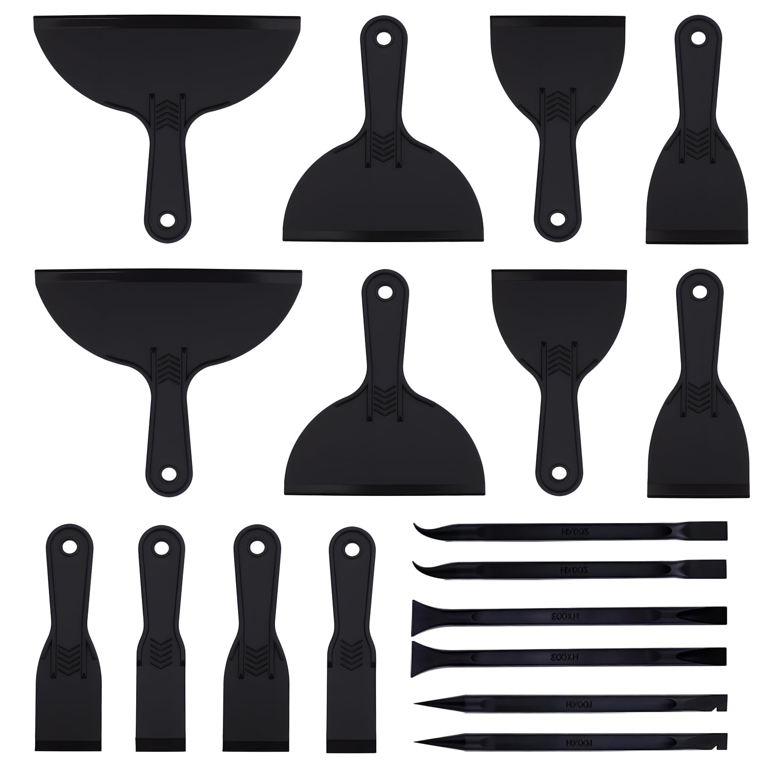 18 Pcs Plastic Putty Knife Includes 12 Plastic Putty Filler Knife And 6 Scrapers