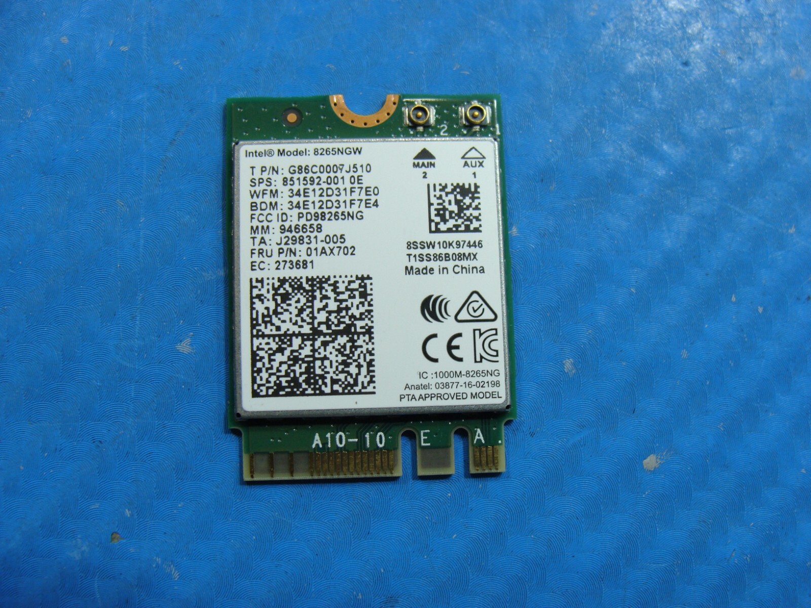 Lenovo ThinkPad T580 15.6" Genuine Laptop Wireless WiFi Card 8265NGW 01AX702
