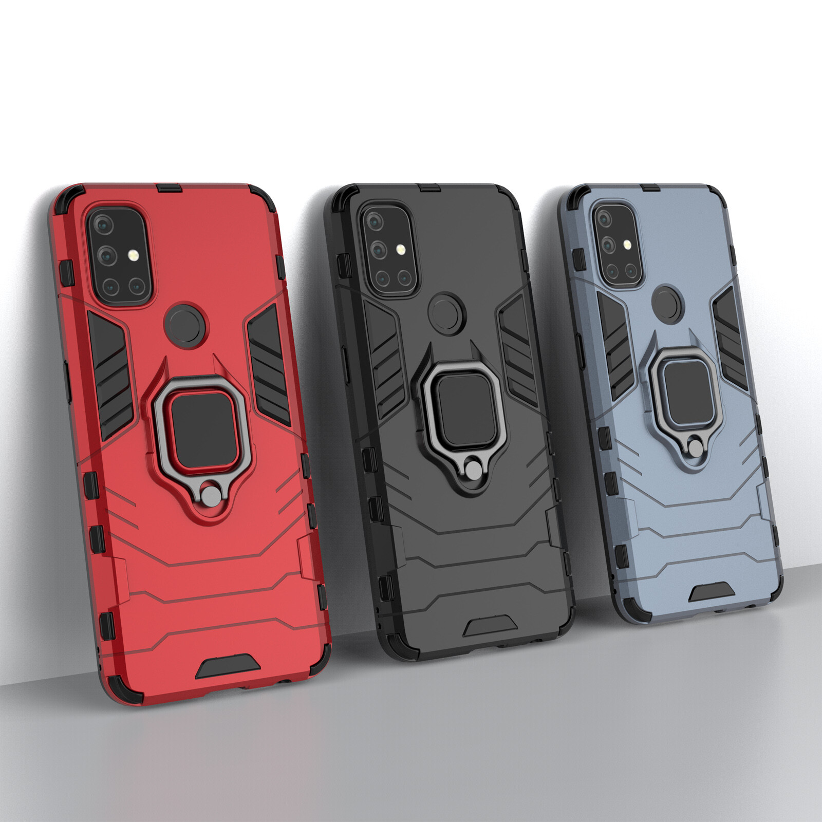 For OnePlus 9/9 Pro/Nord N100/N10 5G Shockproof Ring Kickstand Rugged Case Cover