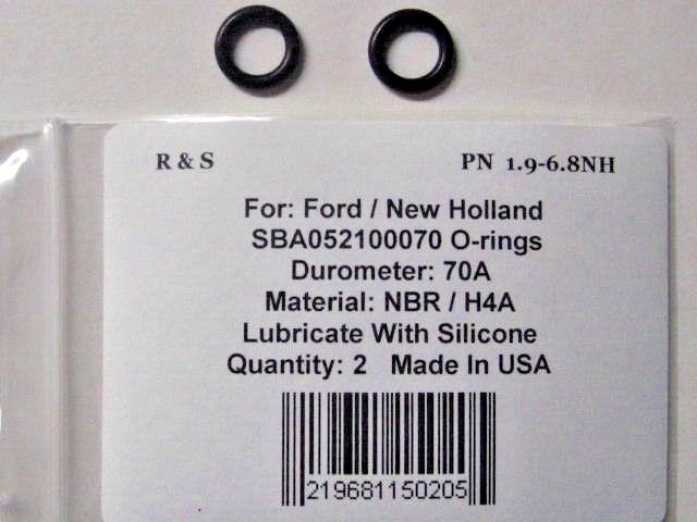 2 Compatible New Holland O-Rings /  Part # SBA052100070 / R&S 1.9-6.8NH / NBR