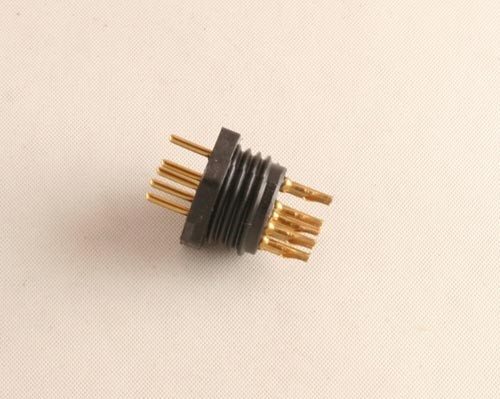 5-Pin Male Miniature Hexagonal Panel Connector Plug 126-1083 Black