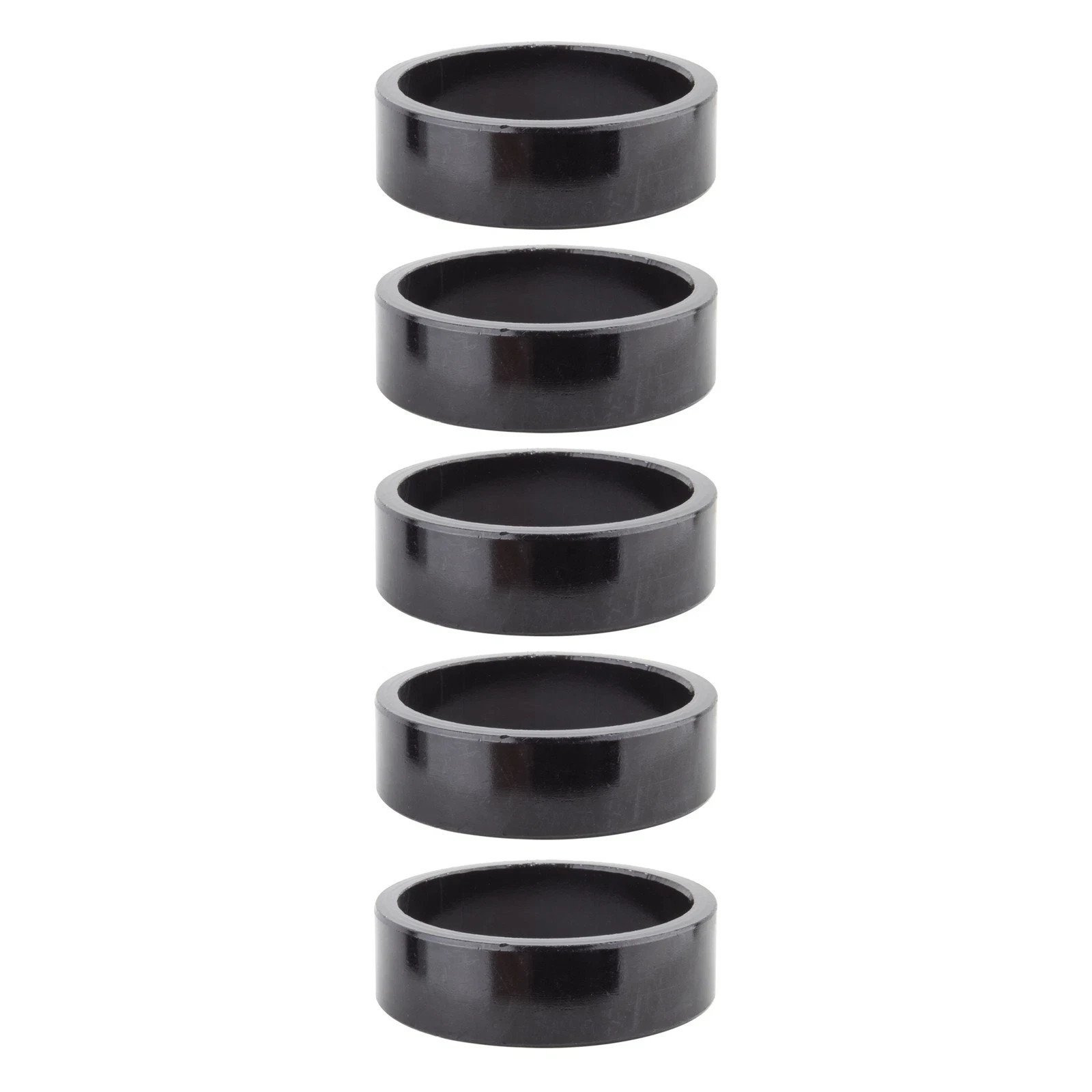 5-Pack Wheels Manufacturing Aluminum Headset Spacer 1 1/8" 10mm Black Threadless
