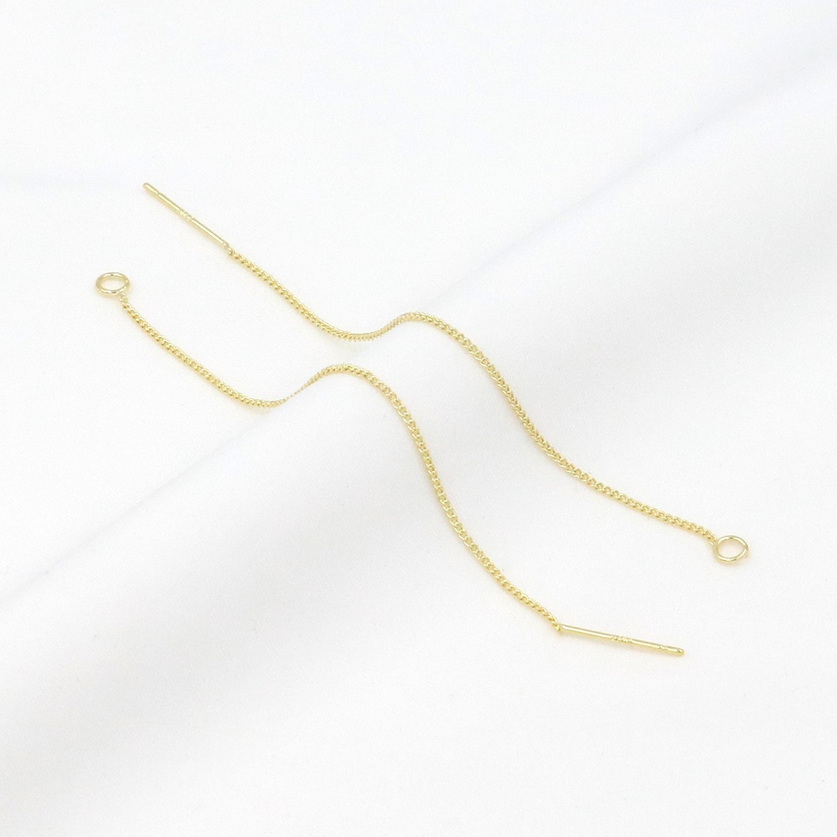 4Pairs 18K Gold Plated Threader Earrings Connector Component GYW01
