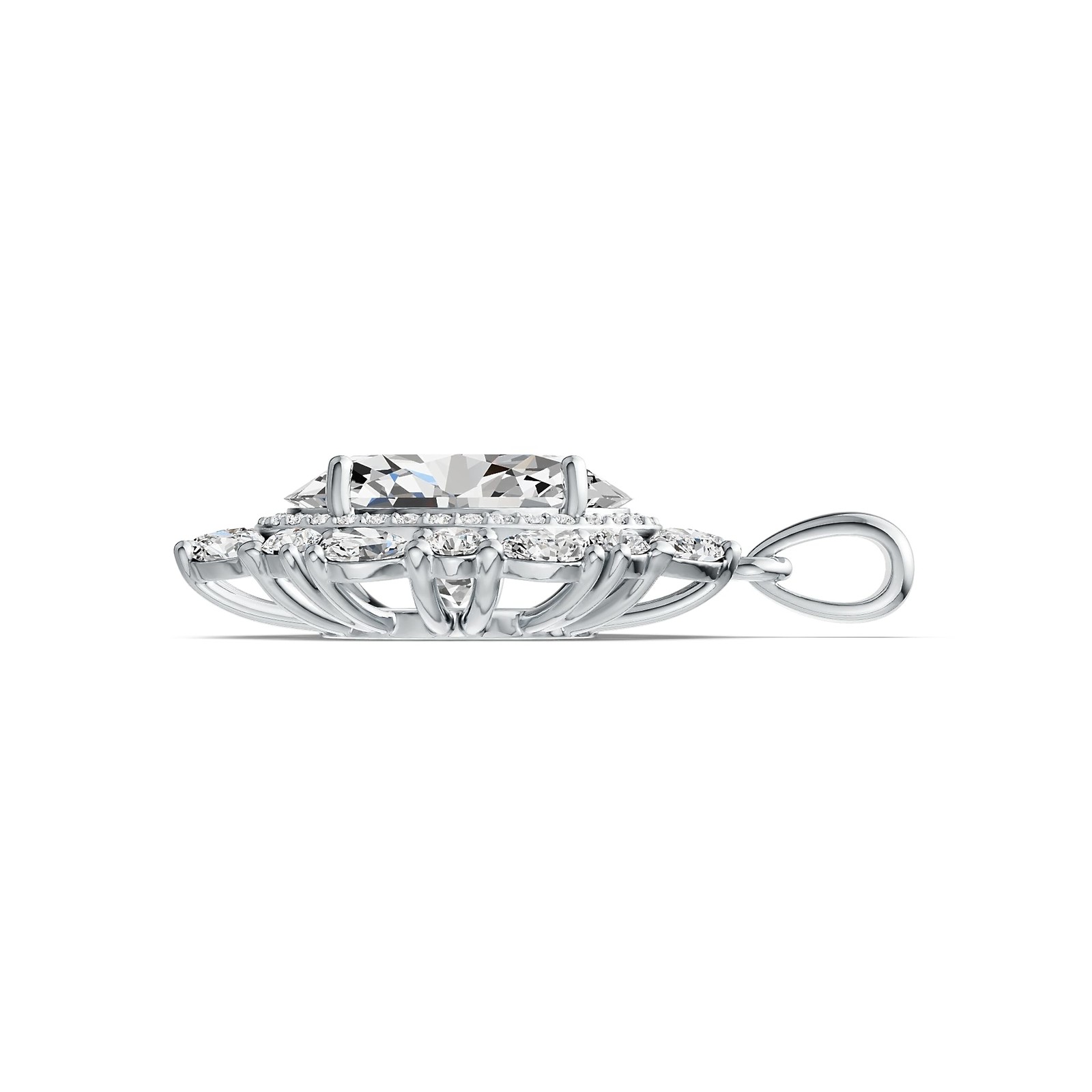 Sterling Silver Semi Mount Pendant Setting Oval OV 14X10mm