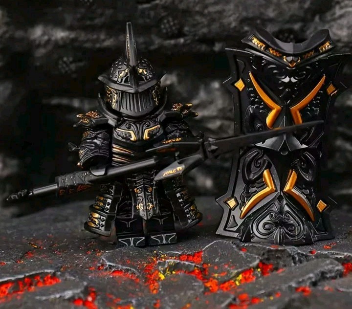 Demons Souls Tower Dark Black Knight Armored Boss Guard Soldier Minifig Limited