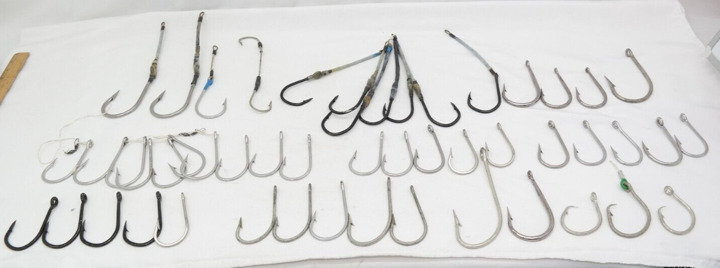 Large Trolling Salt Water Fishing Hooks Lot Mixed Lot of 50 TF