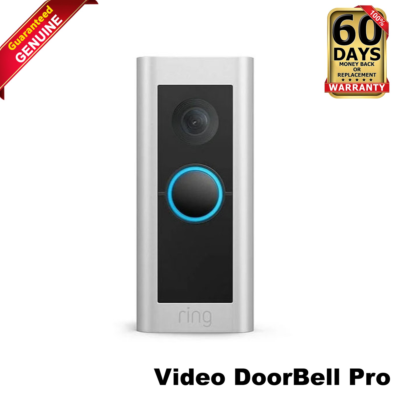 Ring Wired Doorbell Pro Smart Wi-Fi HD Video Doorbell – Satin Nickel B08M125RNW