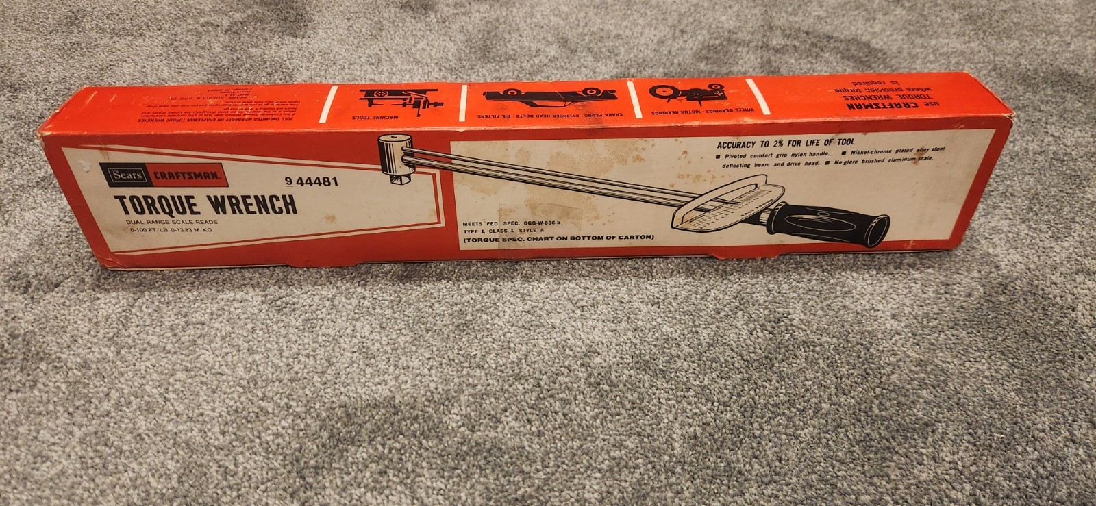 Vintage NOS Brand NEW Craftsman Torque Wrench 9-44481, 1/2 Drive