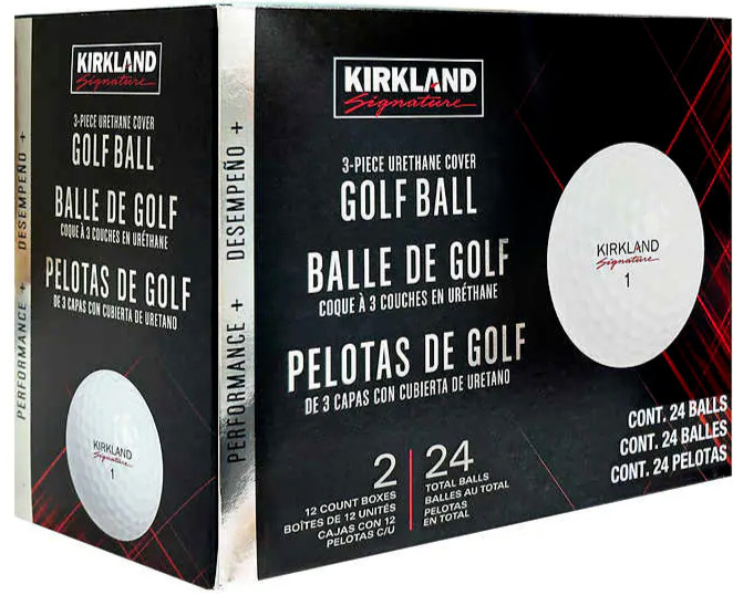 Kirkland 3-Piece Urethane Cover White Golf Balls 24-Count #B12