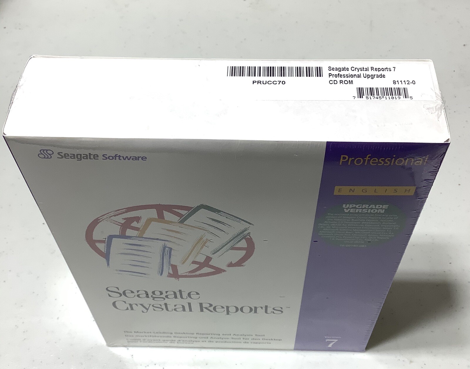 Seagate Software Crystal Reports Professional Upgrade Version 7 ~ NEW & SEALED