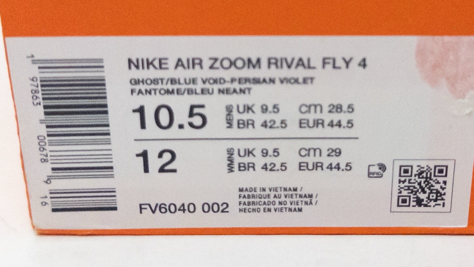 Nike Rival Fly 4 Ghost Persian Violet Blue Void FV6040-002 Men’s Size 10.5 New!