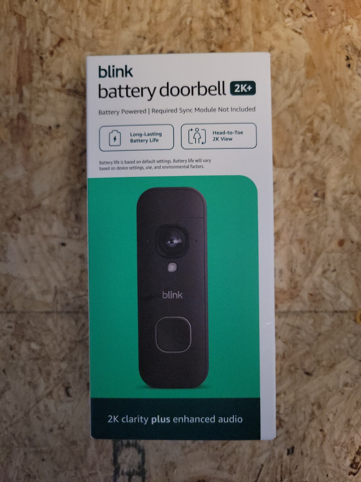 Blink Video Doorbell, Wireless with 2 Year Battery Life, Add On Doorbell, Black