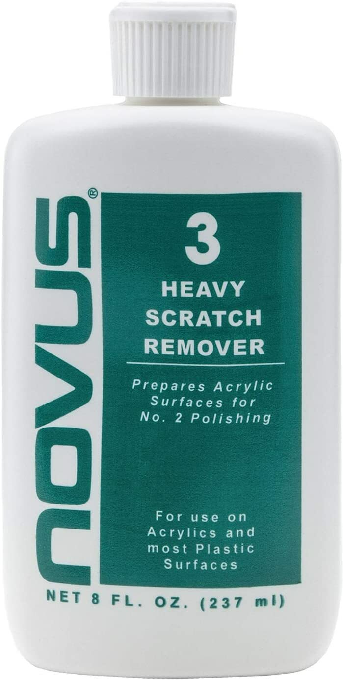 NOVUS Heavy Scratch Remover for Acrylics & Plastic # 3  Squeeze Bottle 8 oz