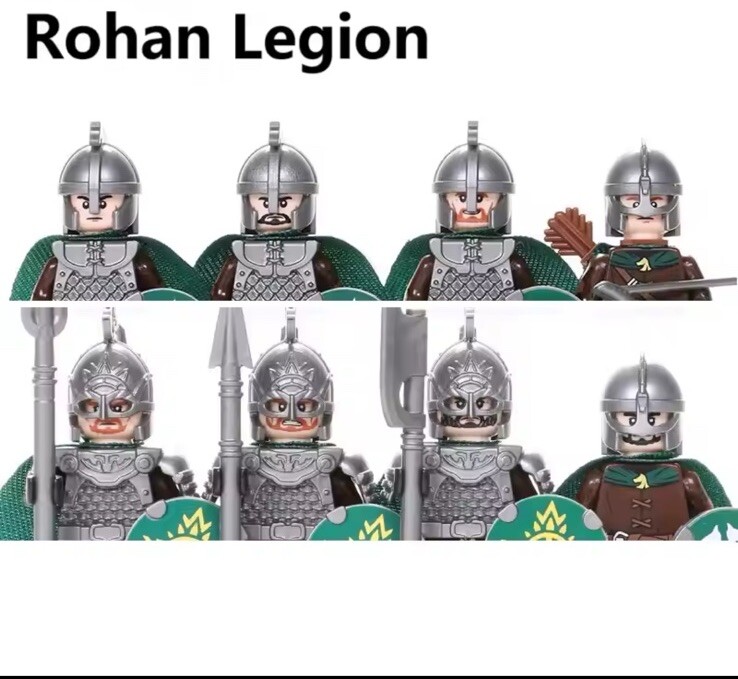 Lego 1x1 Lord Of The Rings Riders of Rohan Army Custom Minifigures lot of 8 NEW