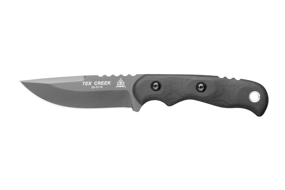 TOPS Knives Tex Creek Hunter 1095 Fixed Blade Knife - Sniper Gray