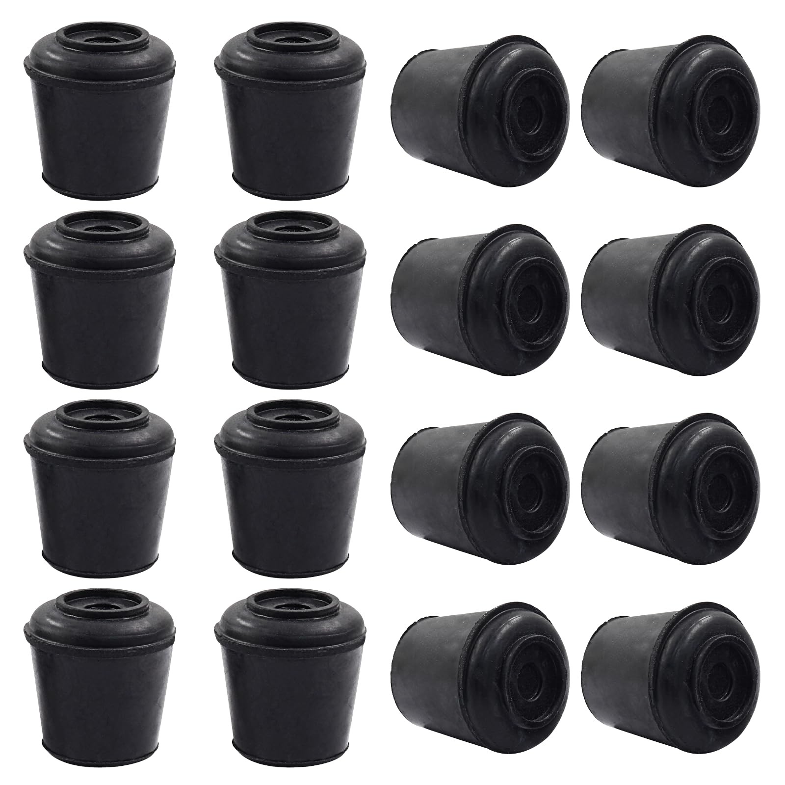 Suiwotin 16pcs 5/8 Inch Round Chair Leg Tips Inch-Black-16pcs, Black