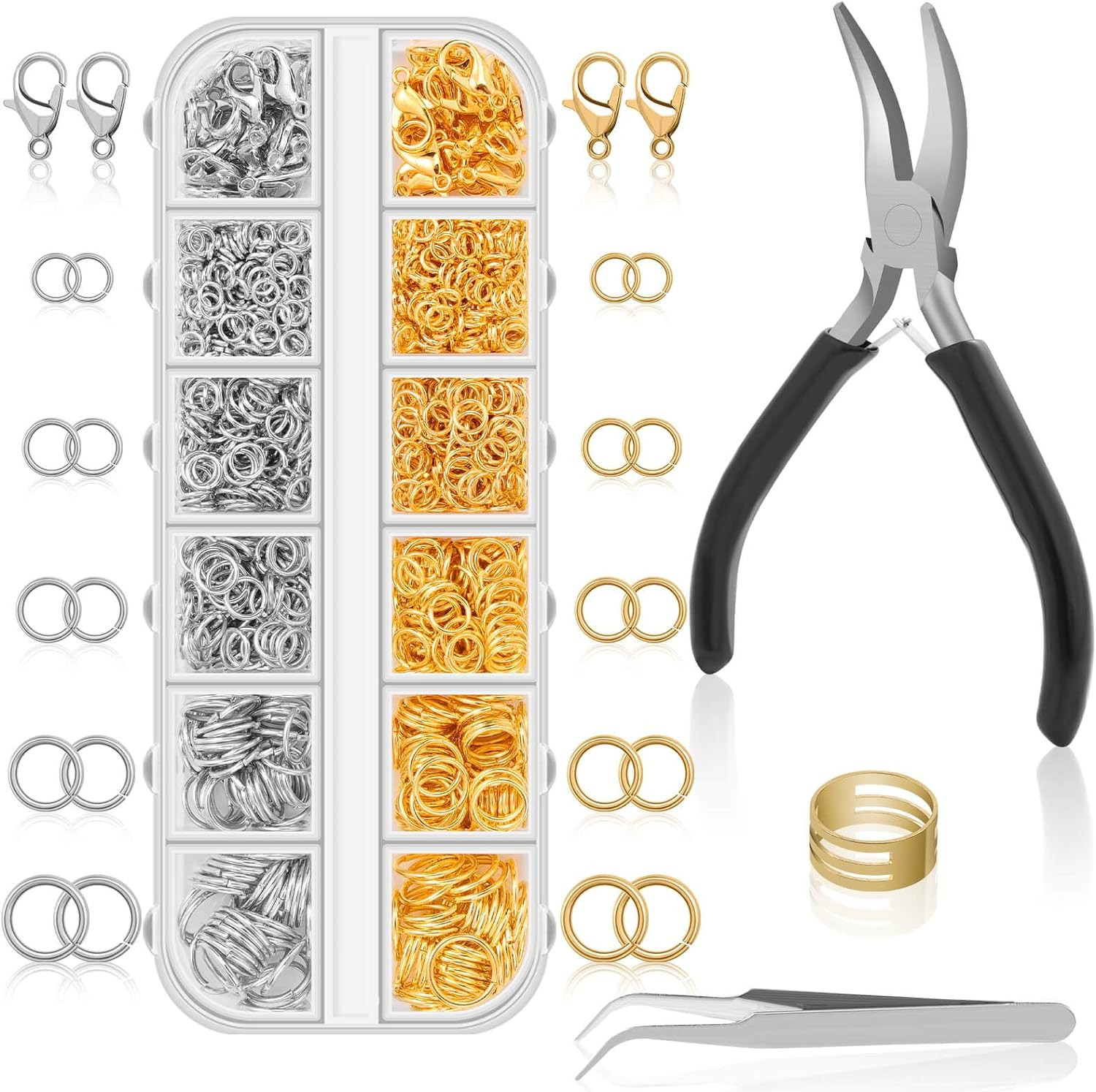 Anezus Jump Rings for Jewelry Making Supplies and Necklace Repair with Jump Ring