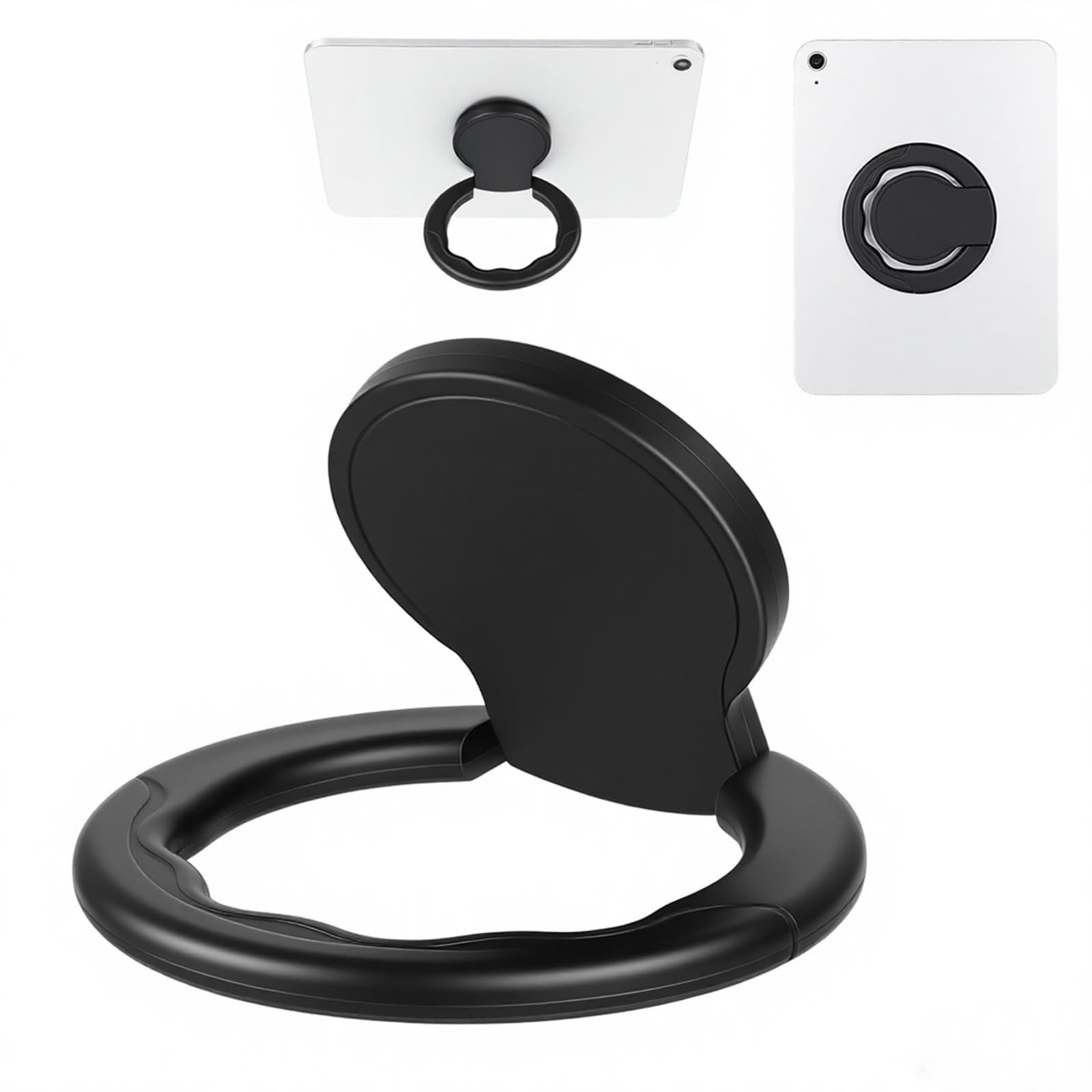 Tablet Stand with Hand Strap Universal Holder 360 Black