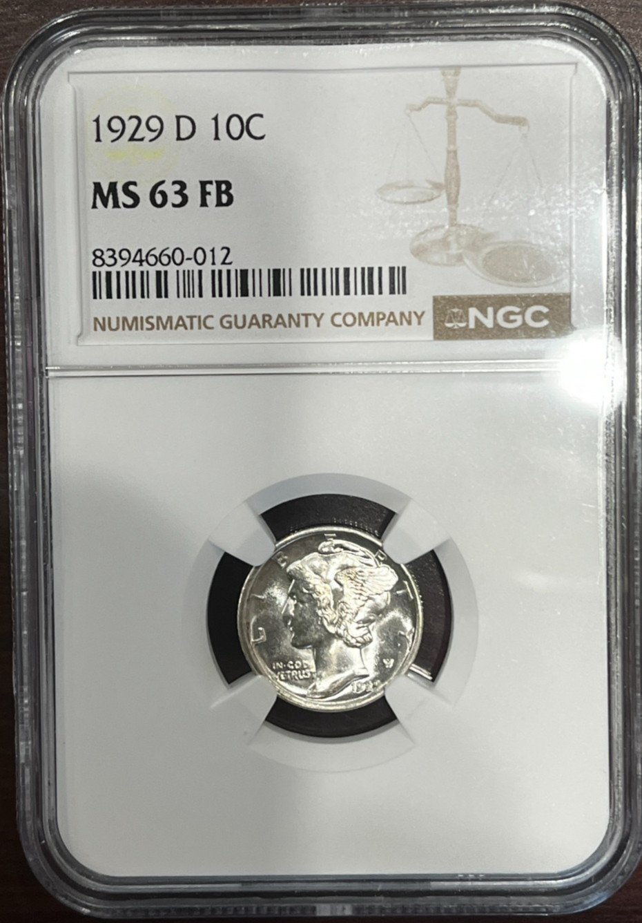 1929-D Mercury Dime Silver NGC MS-63 FB Full Bands