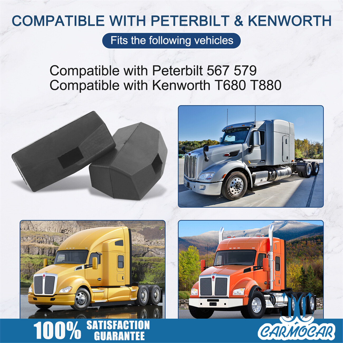2x Hood Bumper Support L856082 M75682 Fits For Peterbilt 579 Kenworth T680 T880