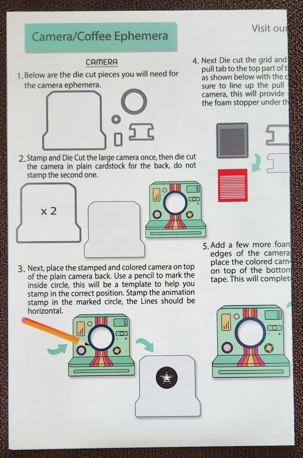 Motion Crafts Animated Ephemera Camera/Coffee Stamp & Die Cut Kit