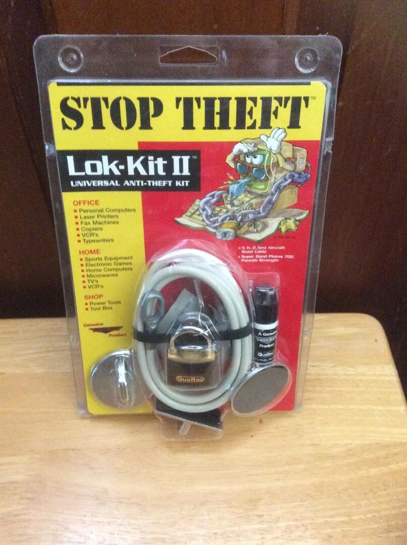 Stop Theft Lock Lok Kit II Universal Anti Theft Kit Office Home Shop Electronics