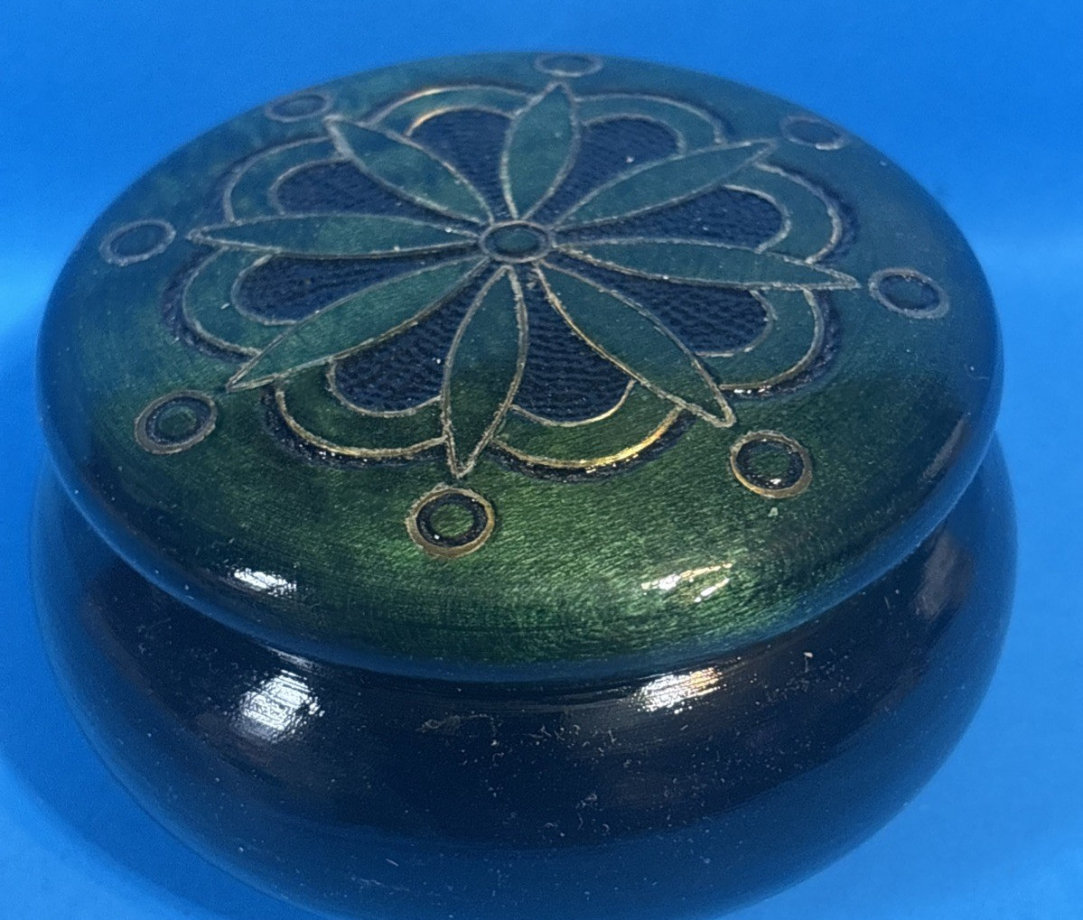 Handmade In Poland  Wood Trinket Box small size new old stock (L#13)