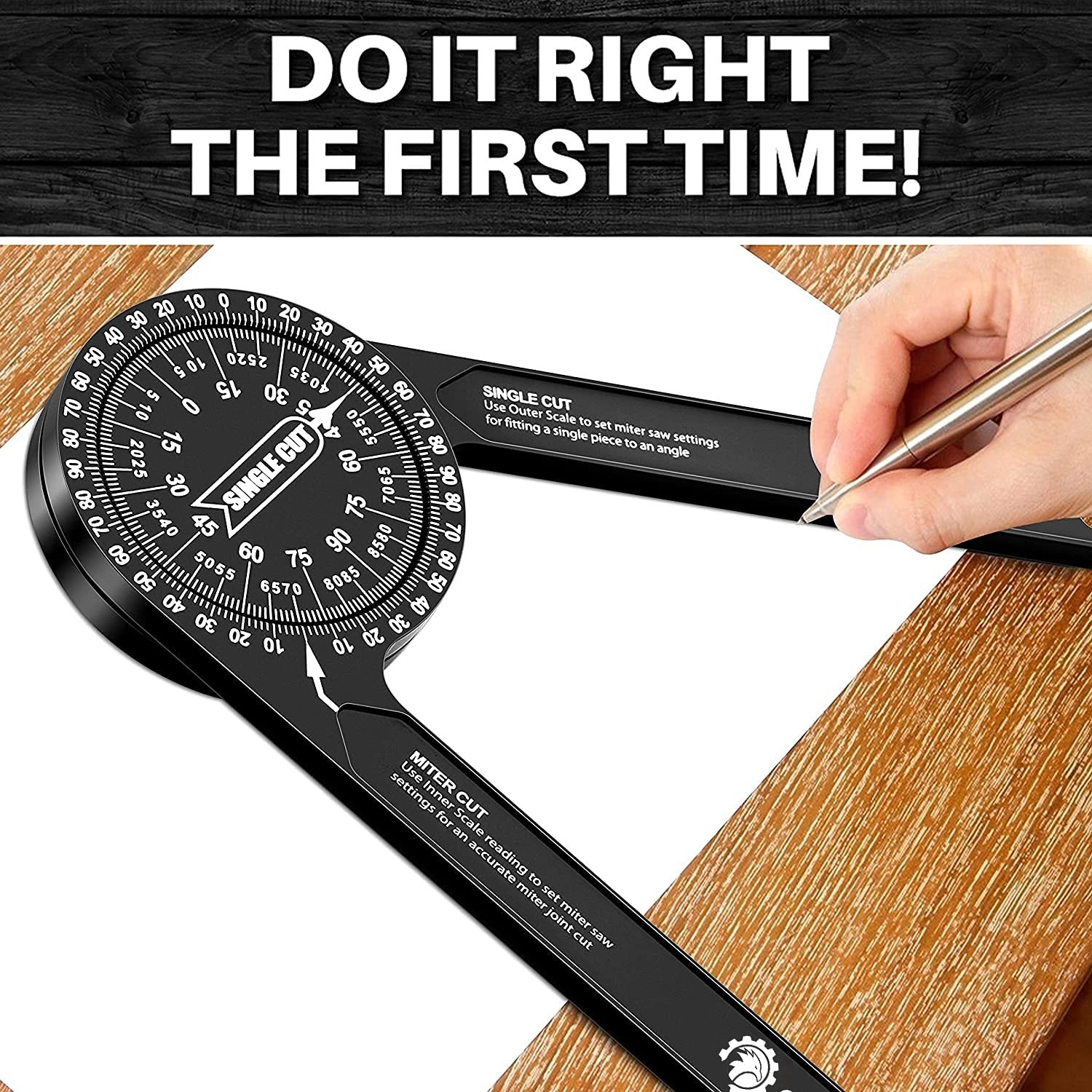 Versatile 7-Inch Laser Engraved Miter Saw Protractor for Accurate Measurements