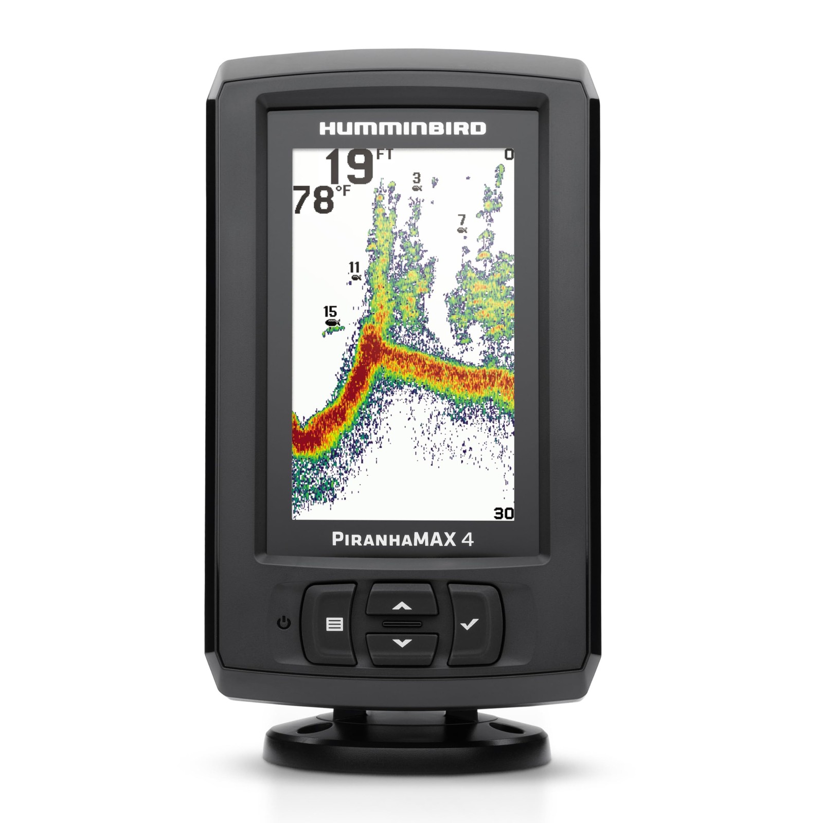 Humminbird PiranhaMAX 4 Fish Finder with Transducer, Dual One Size, Black