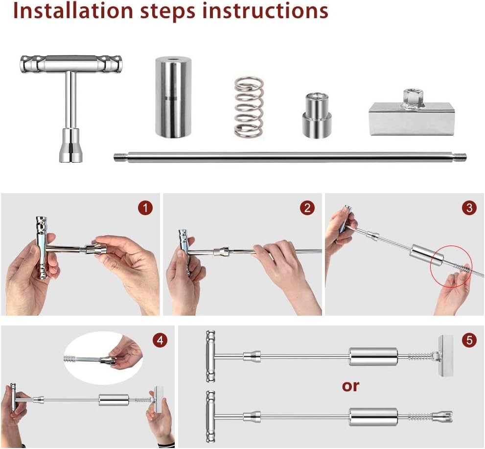 Ergonomic T-Bar Dent Puller Kit for Paintless Car Dent Removal - DIY Solution
