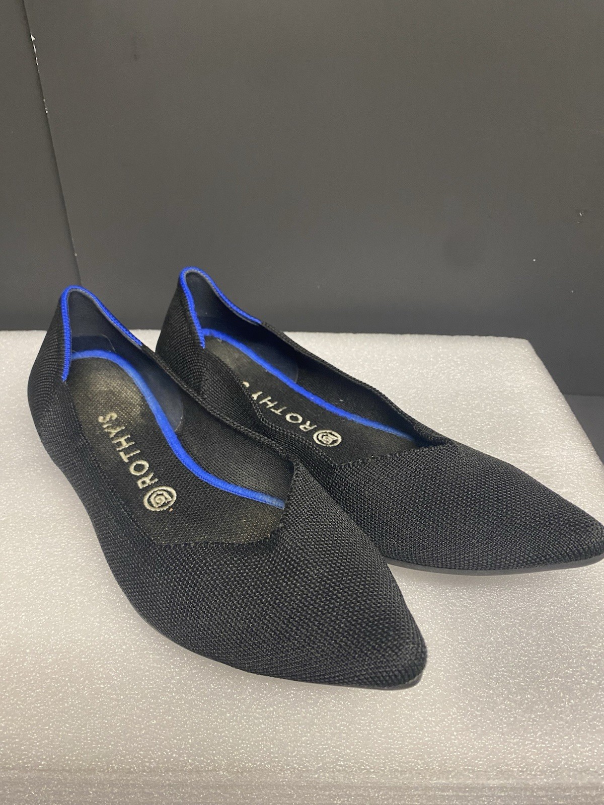 Rothy’s The Point I Flat In Black Women Sz 11 Ballet Pointed Toe Slip On Shoes