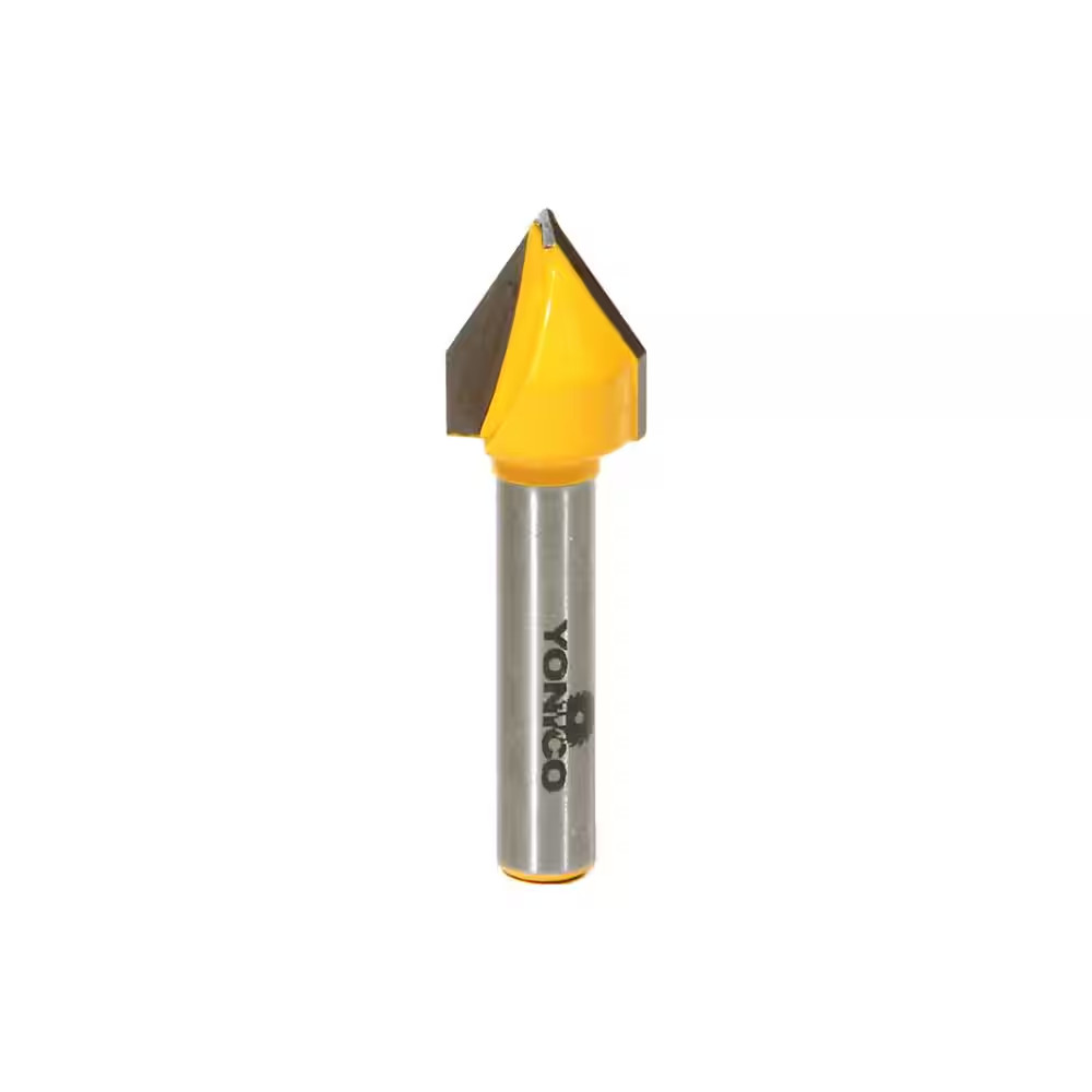 V-Groove 60° 1/4 In. Shank Carbide Tipped Router Bit