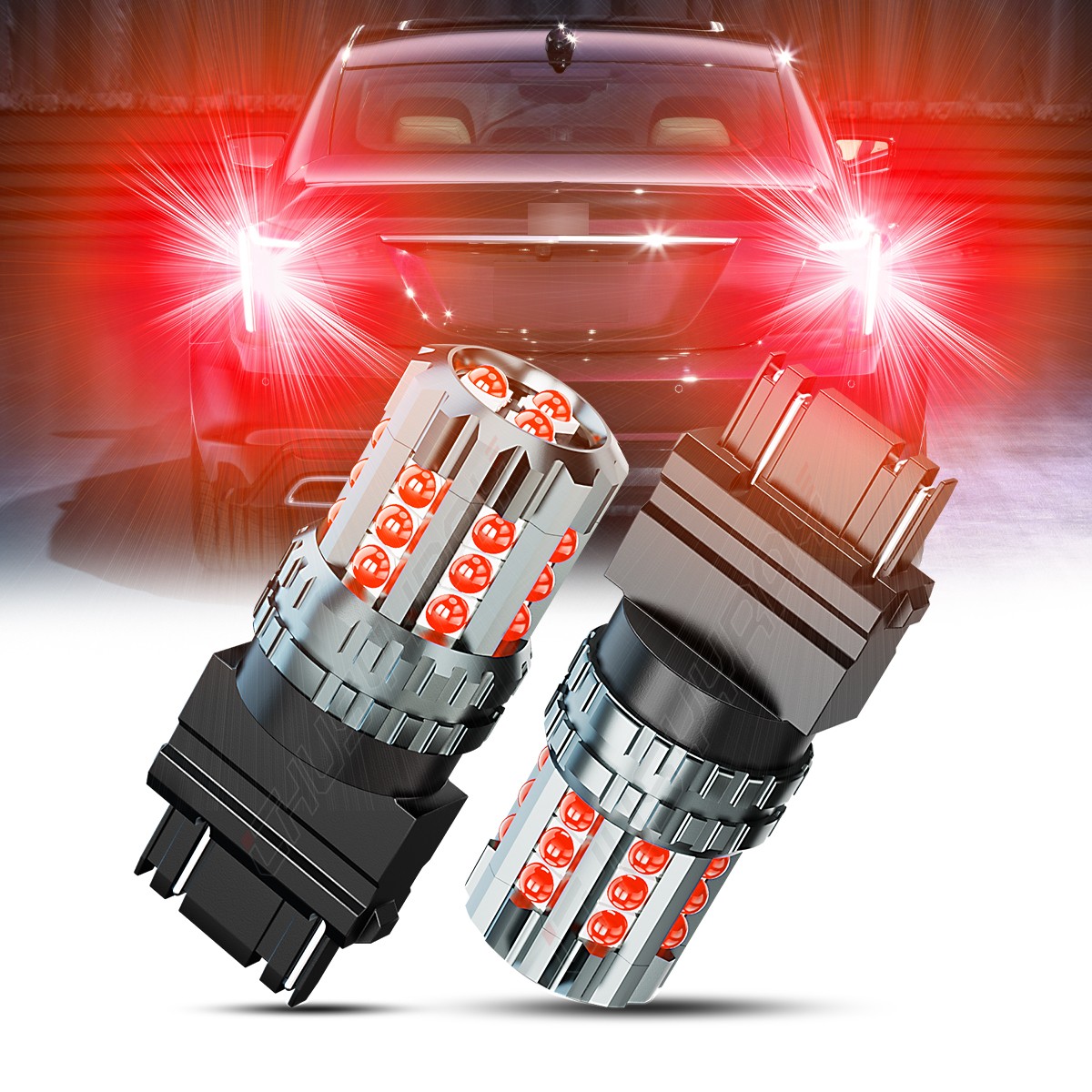 3157 3157R Red LED Brake Stop Signal Tail Light Bulbs For Ford F 150 F 250 F 350