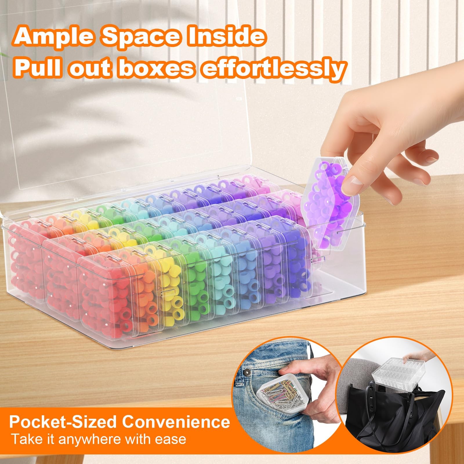 Bead Organizer Box, 30 Pcs Clear Plastic Storage 1 Pack 30 Pcs,