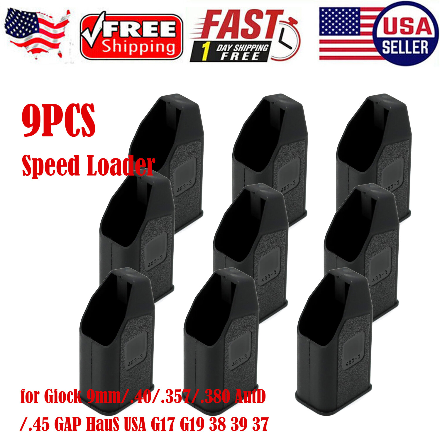 9PCS Glock Magazine Speed Loader For Glock 20, 21, 29, 30 In 9mm 45 GAP~5173