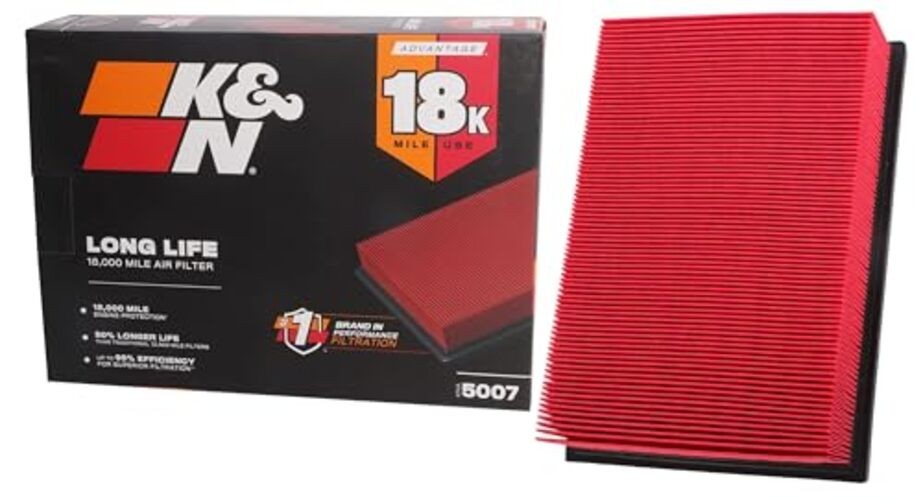 Engine Air Filter: Long Life 18,000 Mile Replacement Air Filter: Compatible