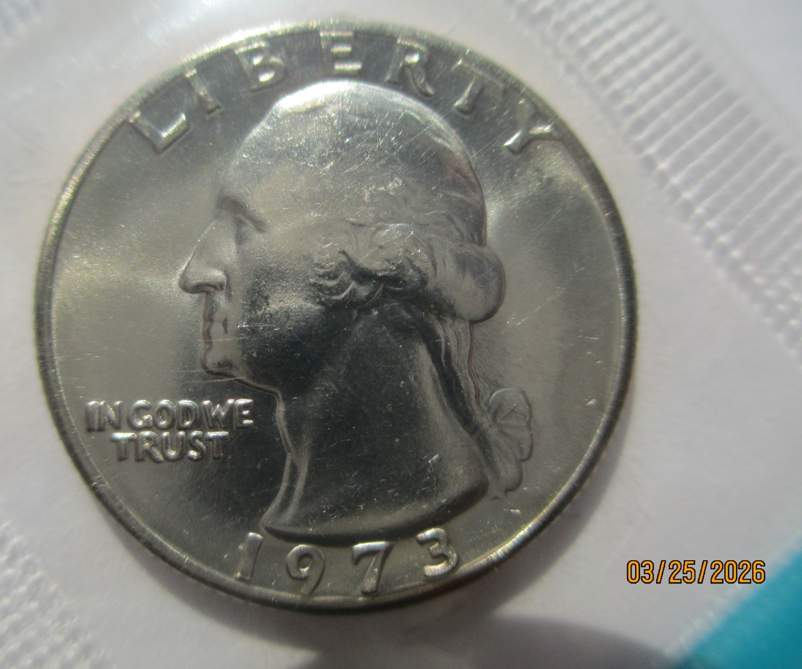 1973 P & D Washington Quarters in mint cellophane uncirculated