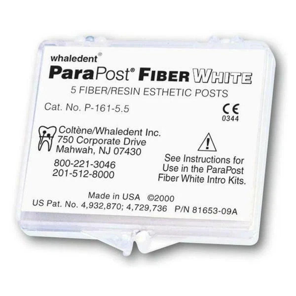 Coltene Whaledent ParaPost Fiber White Resin Esthetic Posts  5/Pk