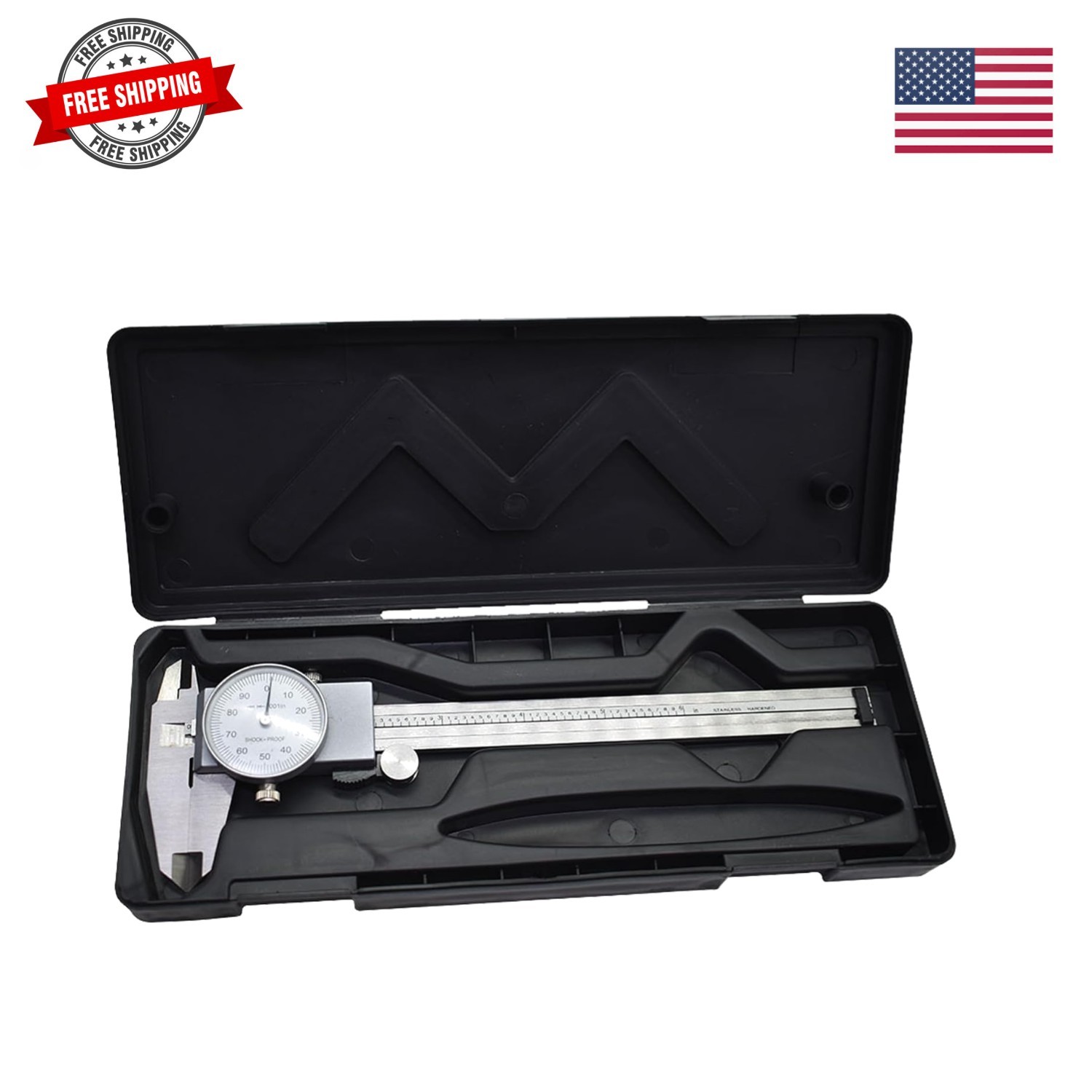 0-6 inch Dial Caliper Measuring Tool Imperial Stainless Steel 4-Way Dial Cali...