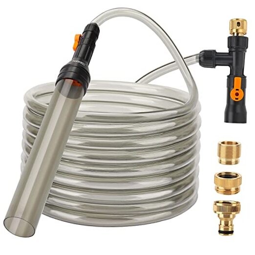 Bucket-Free Aquarium Water Change Kit Faucet 25 Foot(Pack of 1) Metal