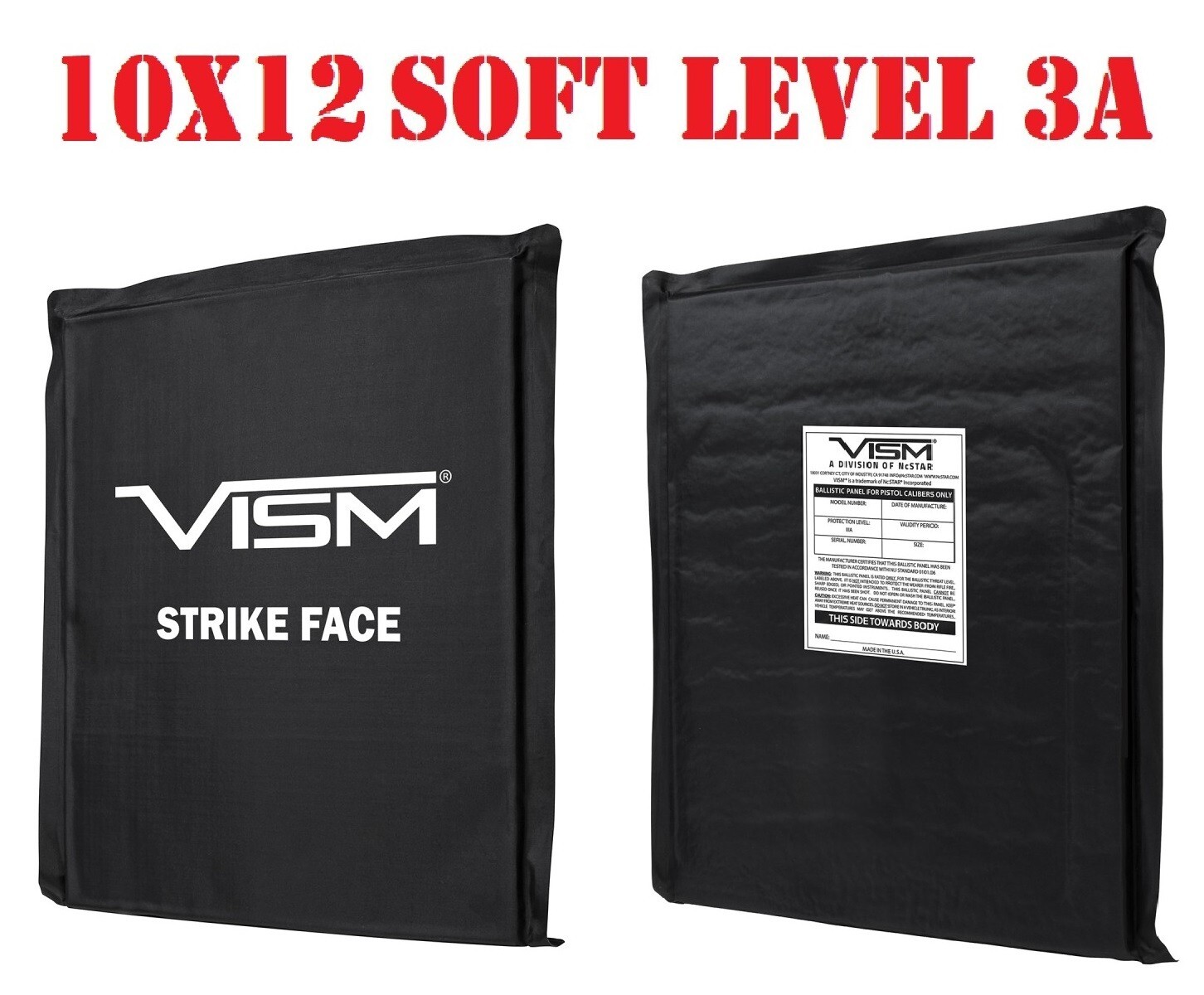 VISM Ballistic UHMWPE level IIIA Soft Panel 10x12 Rectangle Bullet Proof Plate