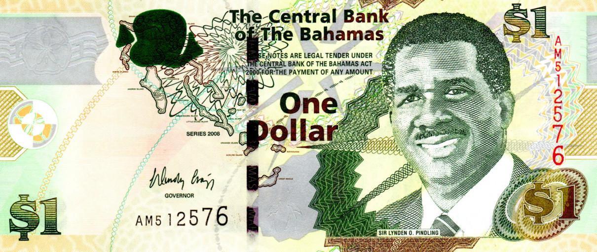 BAHAMAS CRISP Series $1 Dollar UNC Banknote (2008) P-71 Prefix AM Paper Money