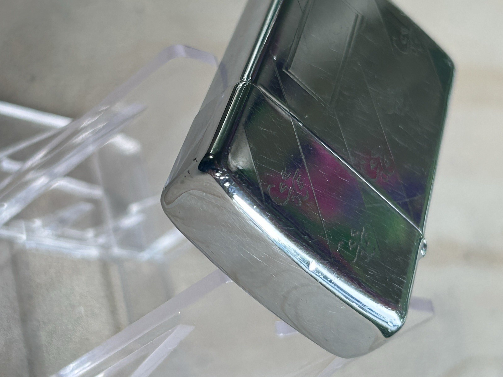 Zippo Lighter Chrome Design A-IX Used Good condition