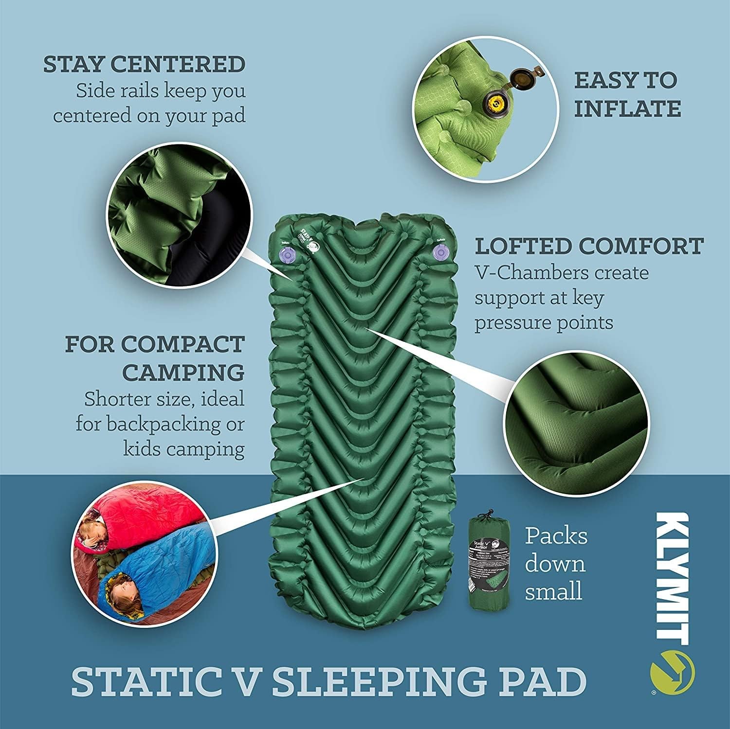 Klymit Static V Sleeping Pad One Size, Green