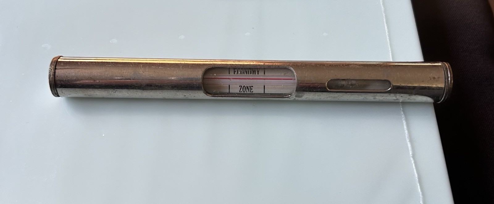 Vintage Fishing Pocket Thermometer Metal Tube