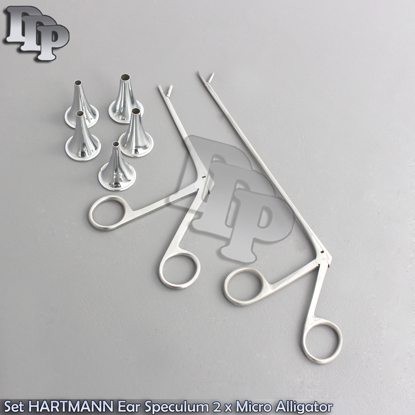 5pc Set HARTMANN Ear Speculum 2 x Micro Alligator ENT Surgical Nasal Inst DS-855